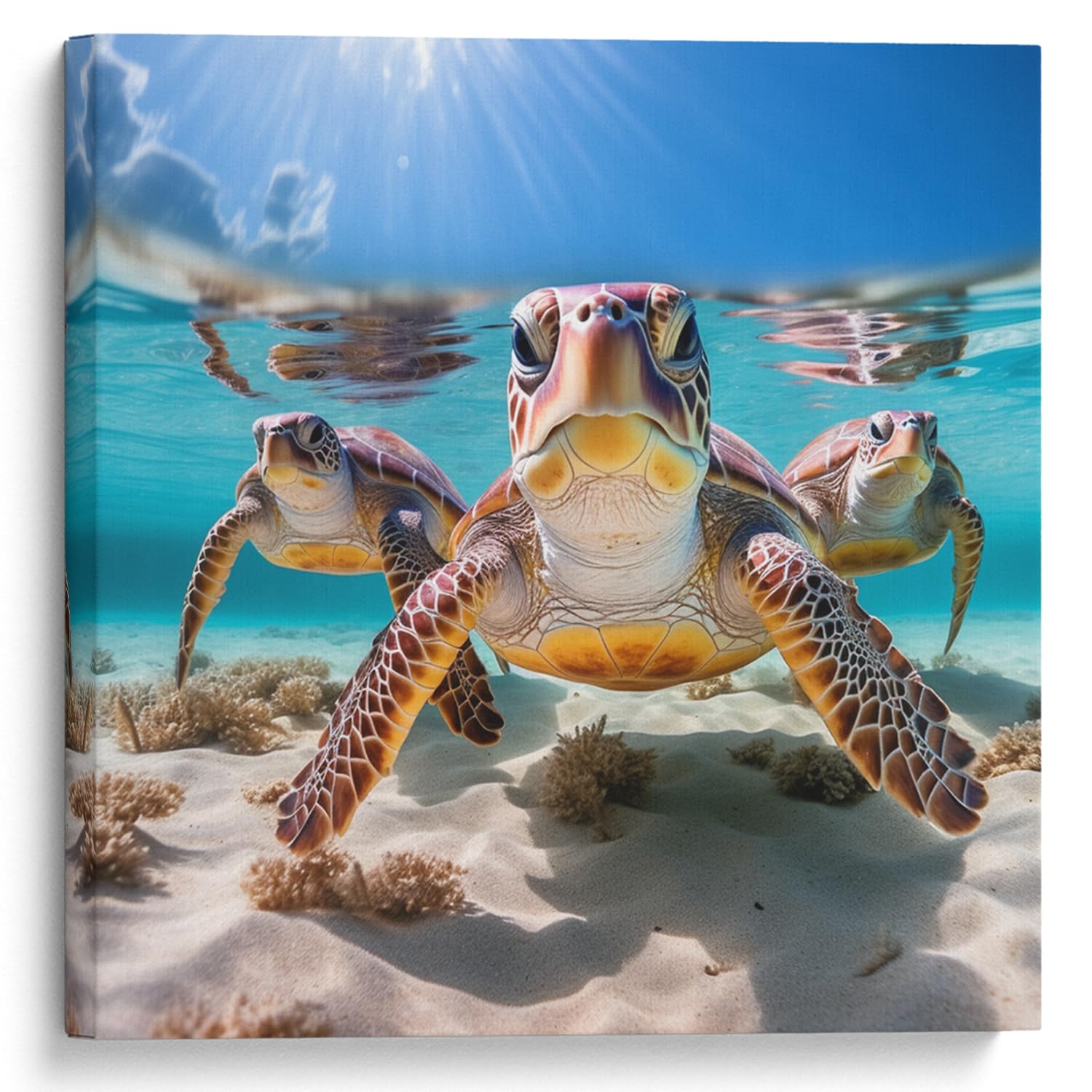Room Decor Sea Turtles Painting Canvas Print